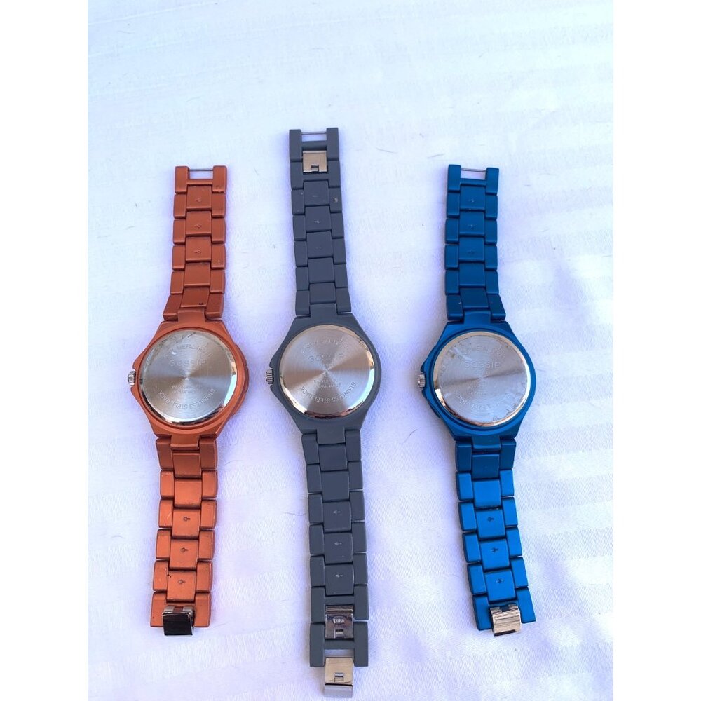 Lot 3 Gossip Quartz Rhinestone Fashion Watches Blue Gray Orange Japan Movement - Picture 5 of 8